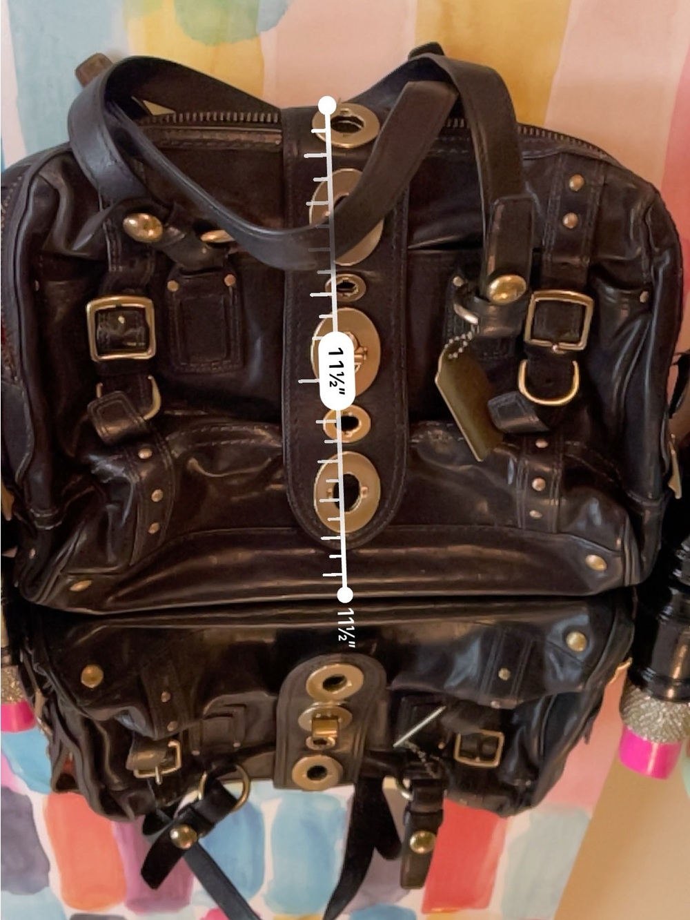 Coach Legacy Leather Lily Satchel in Black with brass hardware - Picture 11 of 11
